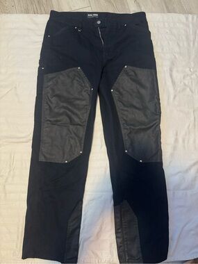Boss x Phipps Black Men's Cargo Pants with Contrasting Knee Panels